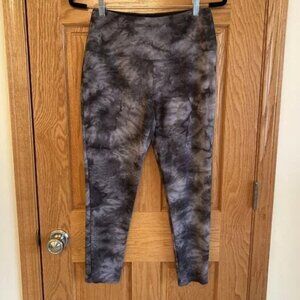 Rachel Zoe Tummy Control Gray Tie-Dye Leggings Size L Activewear Gym Yoga